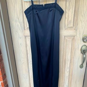 Vintage 90s y2k navy blue long formal prom dress